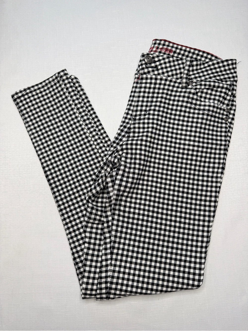 Sabrina Lauren Gingham Skinny Ankle Pants (12)